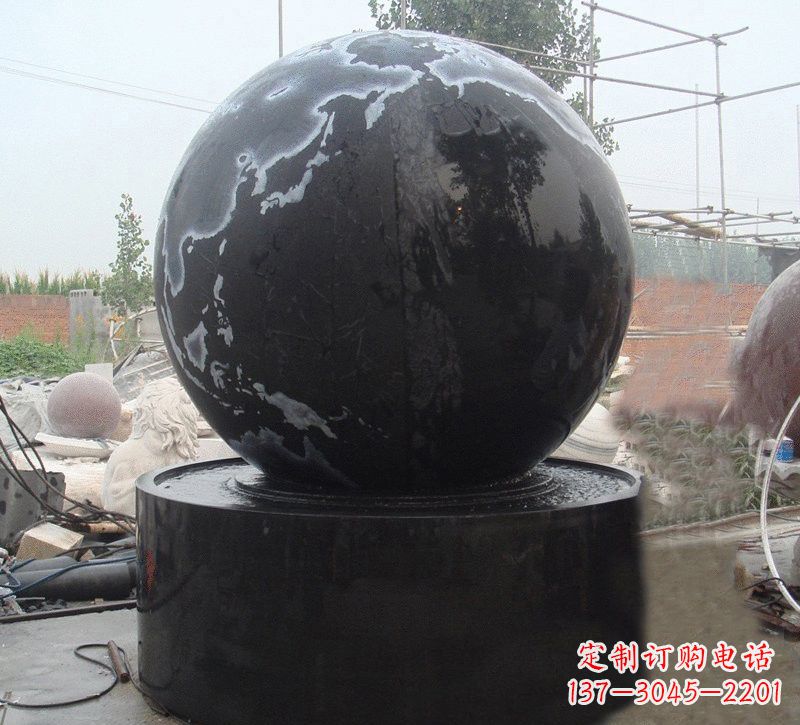 江西中国黑风水球石雕