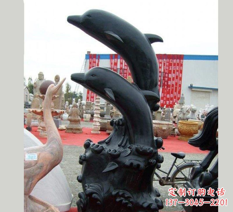江西中国黑海豚石雕
