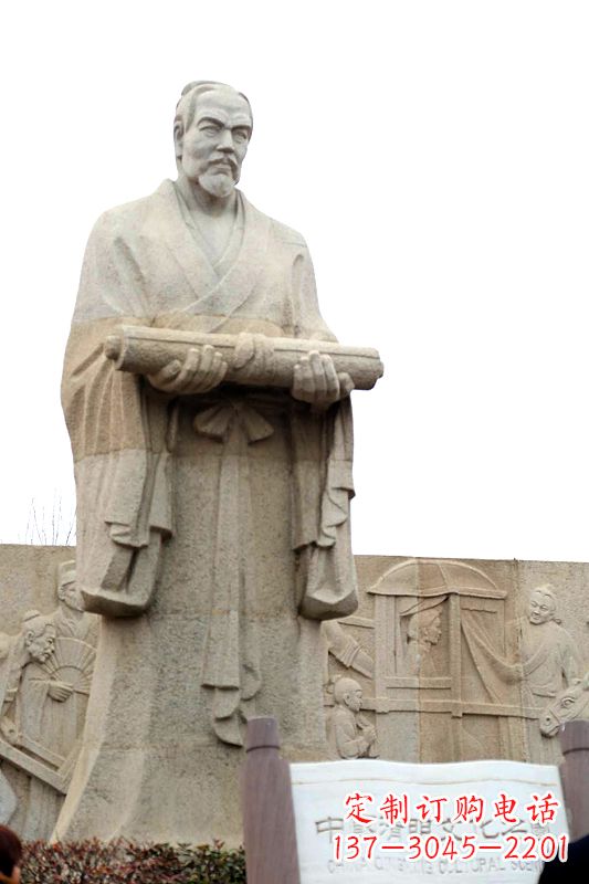 江西中国历史名人北宋绘画大师清明上河图画家张择端汉白玉石雕像