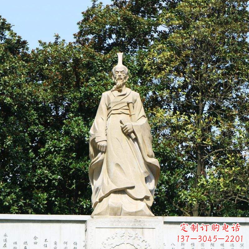 江西中国名人战国时期楚国诗人屈原砂岩石雕像