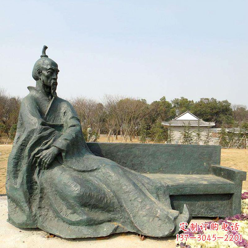 江西中国明末清初知名画家八大山人(朱耷)雕塑塑像-公园历史名人铜雕像