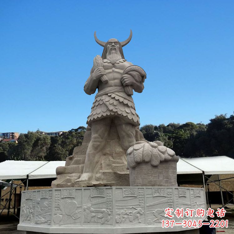江西中国上古人物人文初祖汉白玉神农雕像
