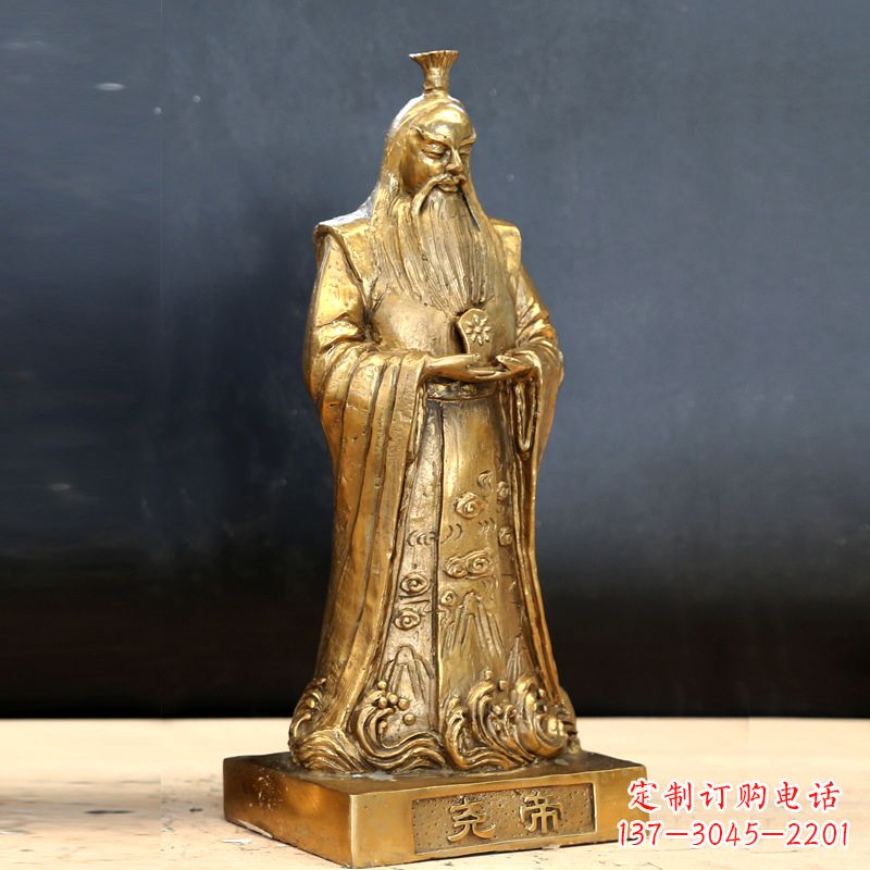 江西中国上古时期部落联盟首领尧帝铸铜雕像