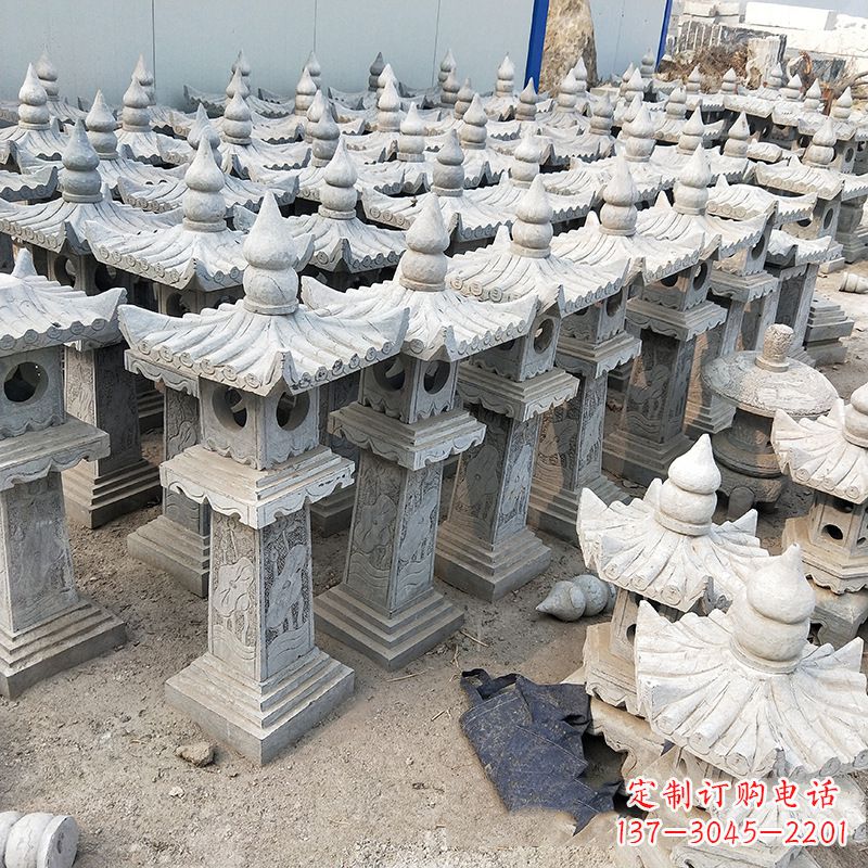 江西中式青石灯笼雕塑