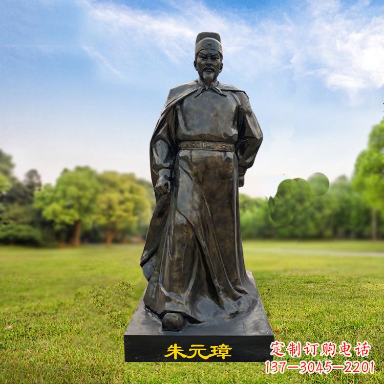 江西朱元璋玻璃钢仿铜雕塑