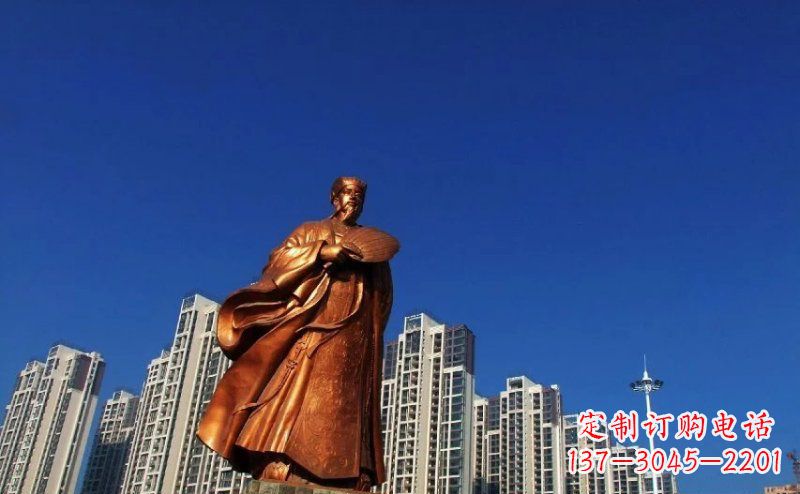 江西诸葛亮古代名人铜雕 (2)