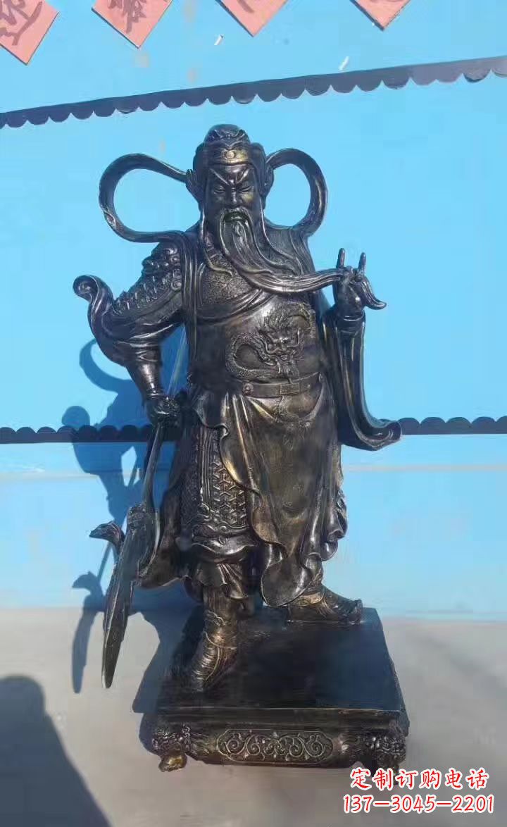 江西铸铜关公武财神铜雕