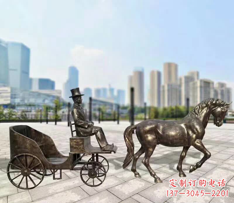 江西铸铜广场马车雕塑