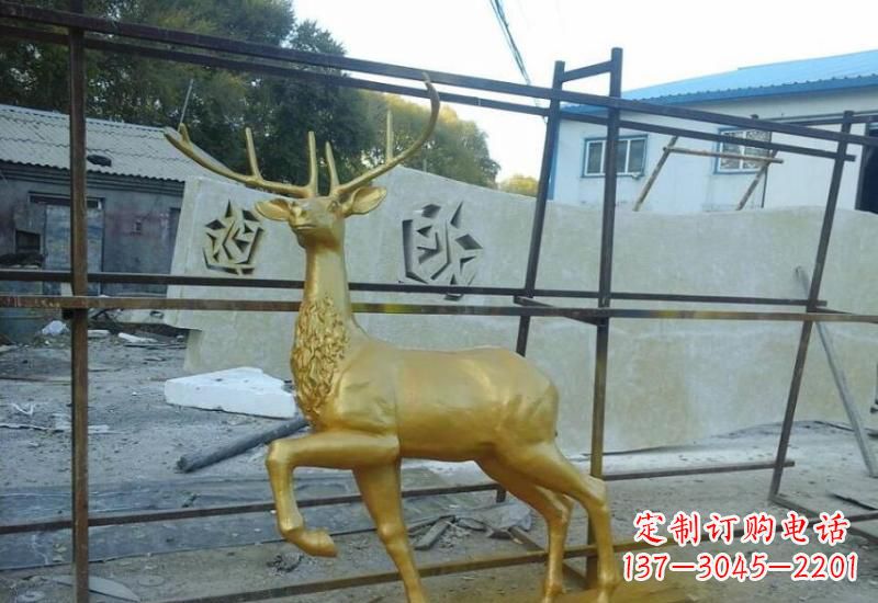 江西铸铜梅花鹿雕塑