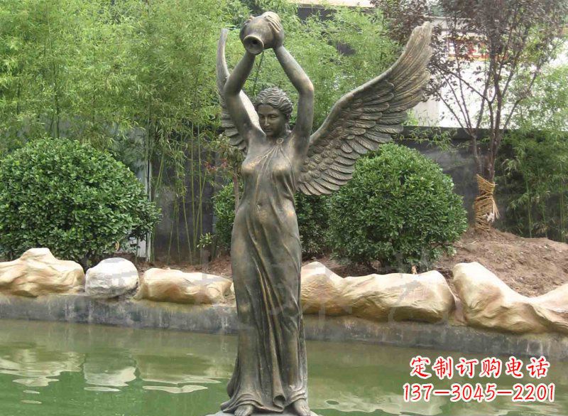 江西铸铜欧式人物喷泉雕塑