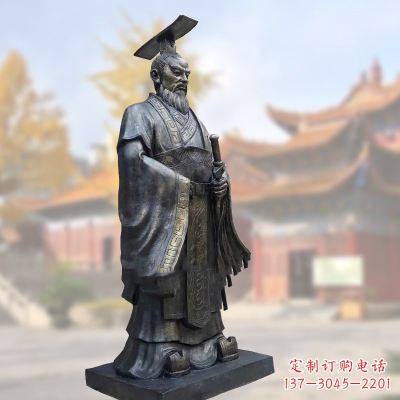 江西铸铜秦始皇铜雕塑像