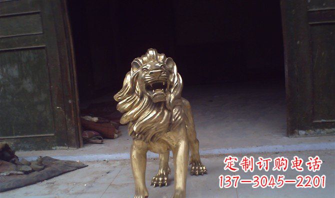 江西铸铜狮子西洋狮子铜雕