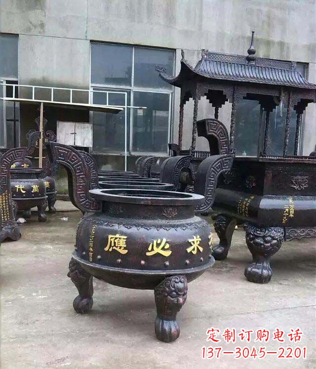 江西铸铜寺庙香炉铜雕