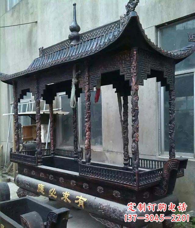 江西铸铜寺庙香炉铜雕 (2)