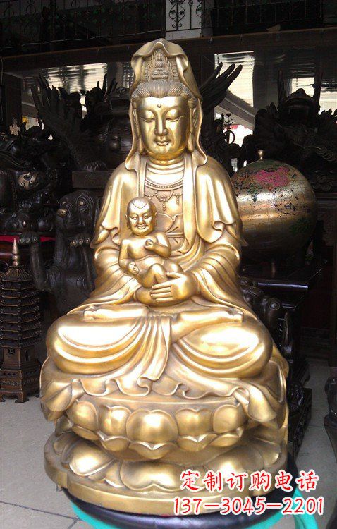 江西铸铜送子观音雕塑