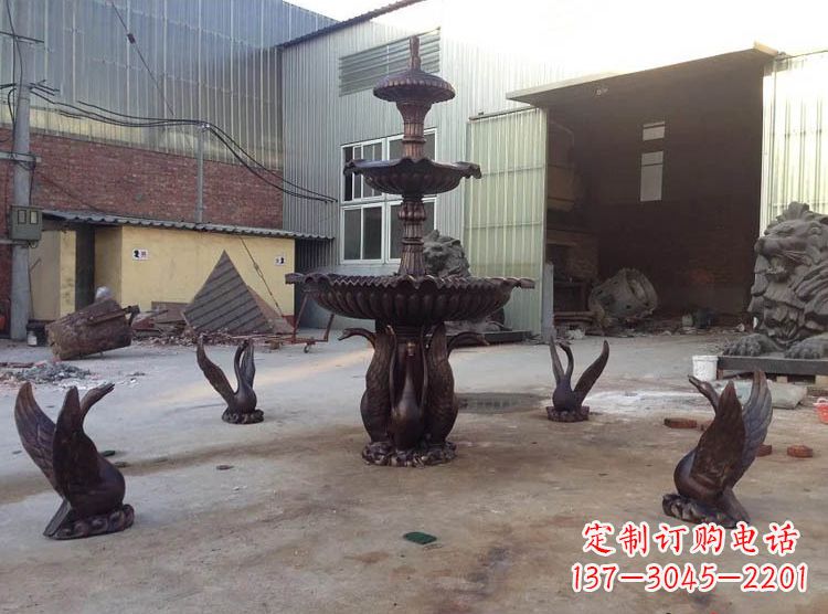 江西铸铜天鹅喷泉雕塑