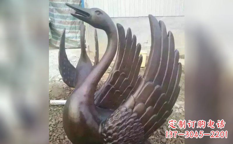 江西铸铜天鹅铜雕