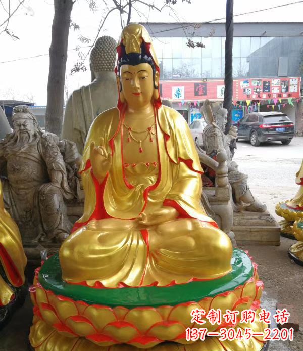 江西宗教庙宇玻璃钢观音菩萨雕像