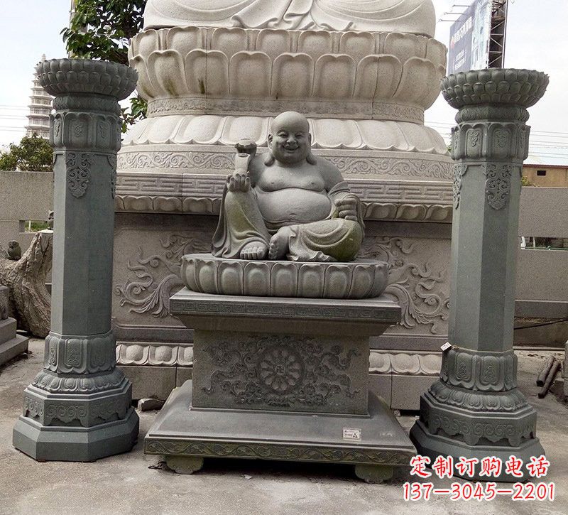 江西宗教庙宇如意弥勒佛石雕
