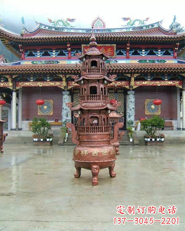 江西宗教庙宇香炉铜雕