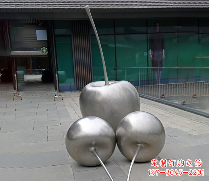 江西实心不锈钢苹果雕塑